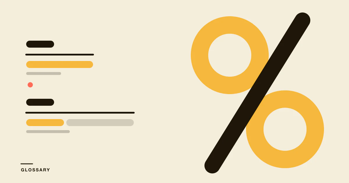 A giant percent sign beside two fractions, one dividing ad spend by ad sales and the other by total sales.